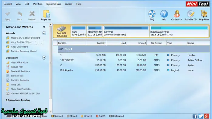 تحميل برنامج Minitool Partition Wizard 8.1 Portable